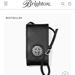 Brighton Ferrara phone purse crossbody organizer leather black $195 EUC